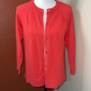 Women's Red Pendleton Cardigan Sweater Medium
